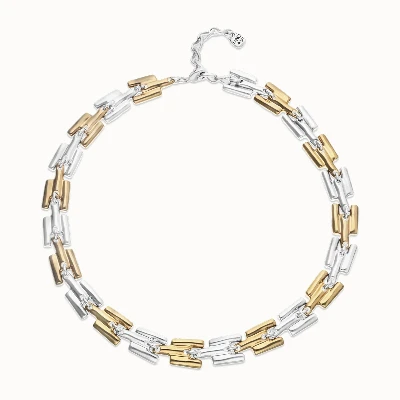 Collar con eslabones combinados en baño de oro y plata